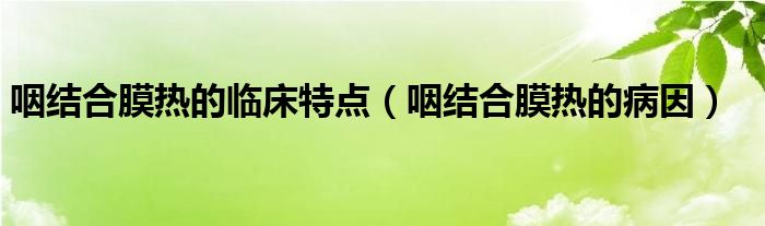 咽結(jié)合膜熱的臨床特點（咽結(jié)合膜熱的病因）