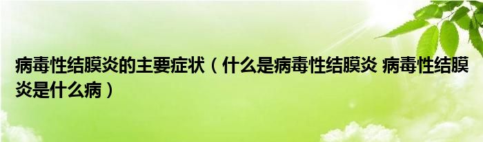 病毒性結(jié)膜炎的主要癥狀（什么是病毒性結(jié)膜炎 病毒性結(jié)膜炎是什么?。? /></span>
		<span id=