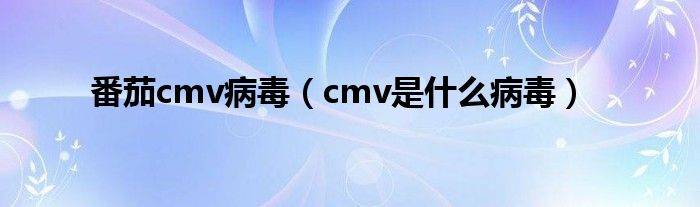 番茄cmv病毒（cmv是什么病毒）