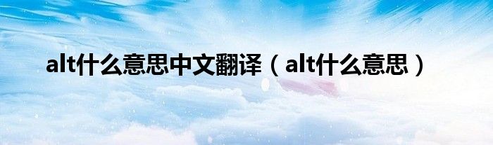 alt什么意思中文翻譯（alt什么意思）