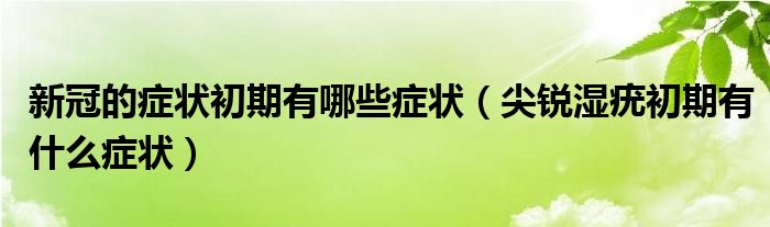 新冠的癥狀初期有哪些癥狀（尖銳濕疣初期有什么癥狀）