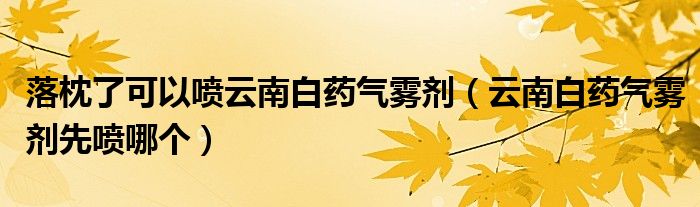 落枕了可以噴云南白藥氣霧劑（云南白藥氣霧劑先噴哪個(gè)）