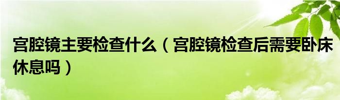 宮腔鏡主要檢查什么（宮腔鏡檢查后需要臥床休息嗎）