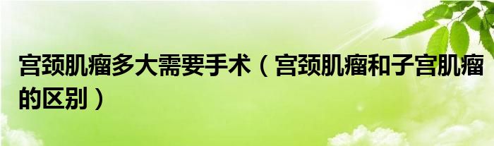 宮頸肌瘤多大需要手術(shù)（宮頸肌瘤和子宮肌瘤的區(qū)別）