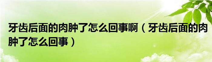 牙齒后面的肉腫了怎么回事?。ㄑ例X后面的肉腫了怎么回事）