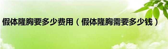 假體隆胸要多少費(fèi)用（假體隆胸需要多少錢）