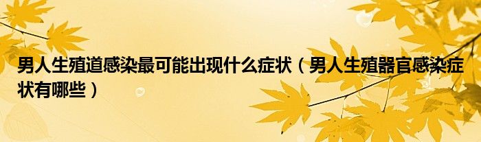 男人生殖道感染最可能出現(xiàn)什么癥狀（男人生殖器官感染癥狀有哪些）