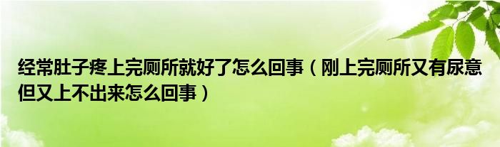 經(jīng)常肚子疼上完廁所就好了怎么回事（剛上完廁所又有尿意但又上不出來怎么回事）