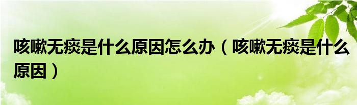 咳嗽無(wú)痰是什么原因怎么辦（咳嗽無(wú)痰是什么原因）