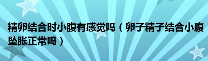 精卵結(jié)合時(shí)小腹有感覺(jué)嗎（卵子精子結(jié)合小腹墜脹正常嗎）