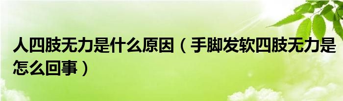 人四肢無(wú)力是什么原因（手腳發(fā)軟四肢無(wú)力是怎么回事）