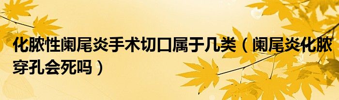 化膿性闌尾炎手術(shù)切口屬于幾類(lèi)（闌尾炎化膿穿孔會(huì)死嗎）