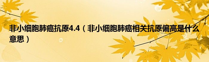 非小細胞肺癌抗原4.4（非小細胞肺癌相關(guān)抗原偏高是什么意思）