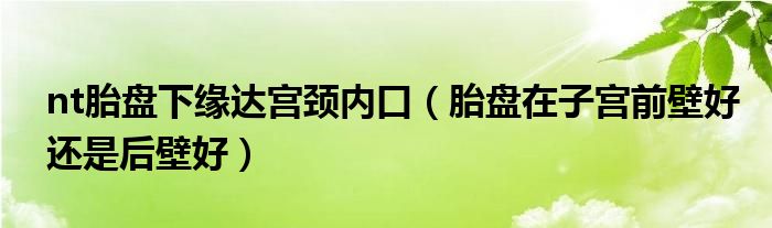 nt胎盤下緣達宮頸內(nèi)口（胎盤在子宮前壁好還是后壁好）