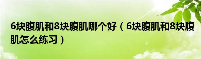 6塊腹肌和8塊腹肌哪個好（6塊腹肌和8塊腹肌怎么練習(xí)）