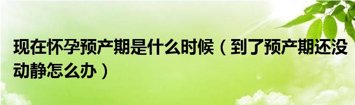 現(xiàn)在懷孕預產(chǎn)期是什么時候（到了預產(chǎn)期還沒動靜怎么辦）