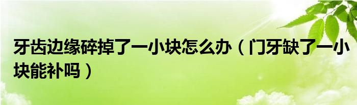 牙齒邊緣碎掉了一小塊怎么辦（門牙缺了一小塊能補(bǔ)嗎）