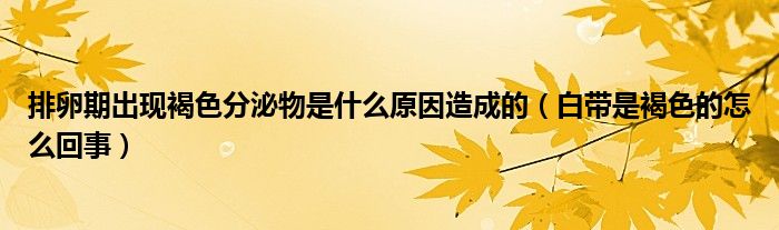 排卵期出現(xiàn)褐色分泌物是什么原因造成的（白帶是褐色的怎么回事）