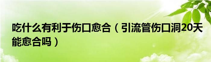 吃什么有利于傷口愈合（引流管傷口洞20天能愈合嗎）