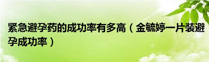 緊急避孕藥的成功率有多高（金毓婷一片裝避孕成功率）