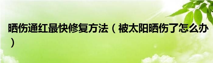 曬傷通紅最快修復(fù)方法（被太陽曬傷了怎么辦）