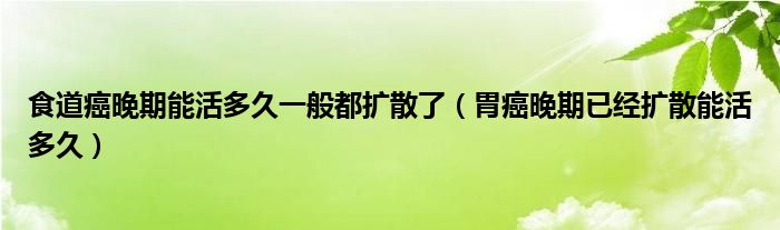 食道癌晚期能活多久一般都擴(kuò)散了（胃癌晚期已經(jīng)擴(kuò)散能活多久）