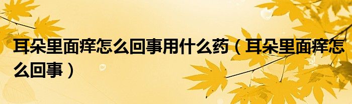 耳朵里面癢怎么回事用什么藥（耳朵里面癢怎么回事）