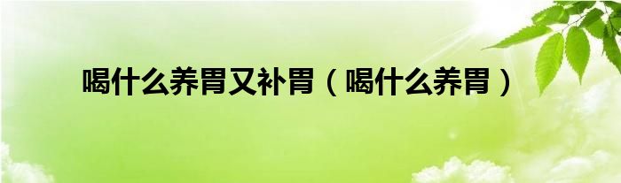 喝什么養(yǎng)胃又補胃（喝什么養(yǎng)胃）