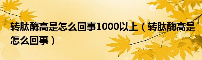 轉(zhuǎn)肽酶高是怎么回事1000以上（轉(zhuǎn)肽酶高是怎么回事）