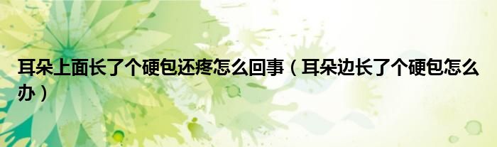 耳朵上面長(zhǎng)了個(gè)硬包還疼怎么回事（耳朵邊長(zhǎng)了個(gè)硬包怎么辦）