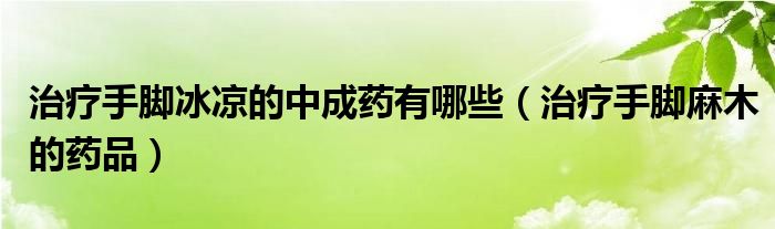 治療手腳冰涼的中成藥有哪些（治療手腳麻木的藥品）