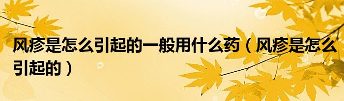 風(fēng)疹是怎么引起的一般用什么藥（風(fēng)疹是怎么引起的）