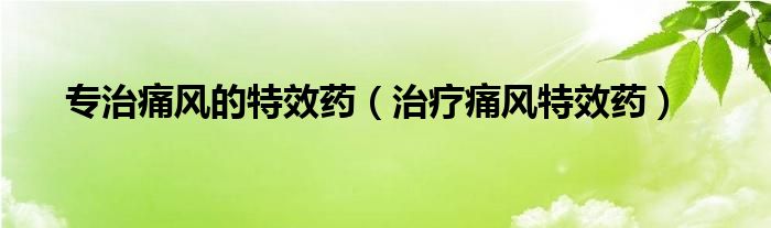 專治痛風(fēng)的特效藥（治療痛風(fēng)特效藥）