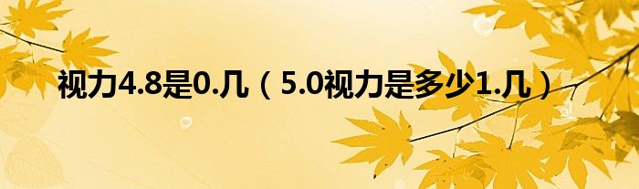 視力4.8是0.幾（5.0視力是多少1.幾）