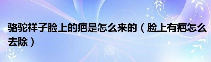 駱駝祥子臉上的疤是怎么來(lái)的（臉上有疤怎么去除）