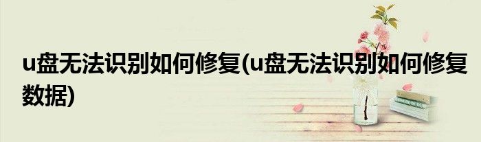 u盤無法識(shí)別如何修復(fù)(u盤無法識(shí)別如何修復(fù)數(shù)據(jù))