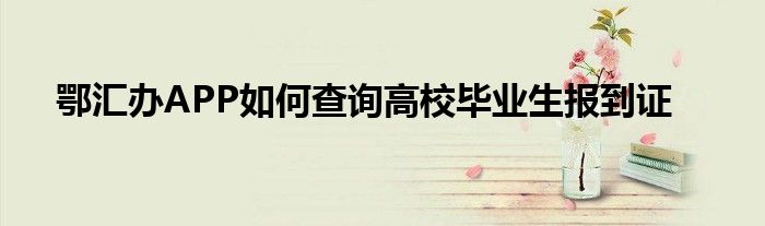 鄂匯辦APP如何查詢高校畢業(yè)生報到證