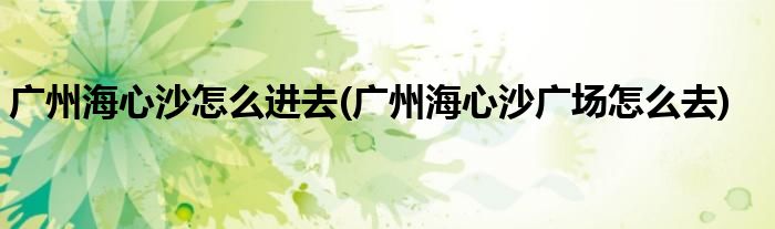 廣州海心沙怎么進(jìn)去(廣州海心沙廣場怎么去)