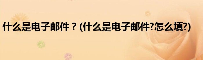 什么是電子郵件？(什么是電子郵件?怎么填?)