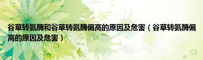 谷草轉(zhuǎn)氨酶和谷草轉(zhuǎn)氨酶偏高的原因及危害（谷草轉(zhuǎn)氨酶偏高的原因及危害）