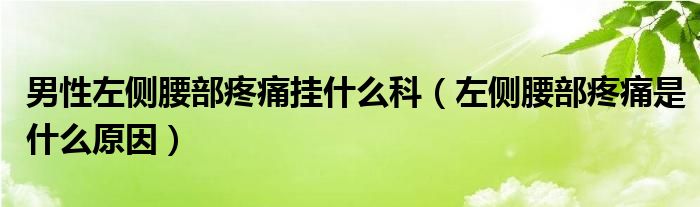 男性左側(cè)腰部疼痛掛什么科（左側(cè)腰部疼痛是什么原因）