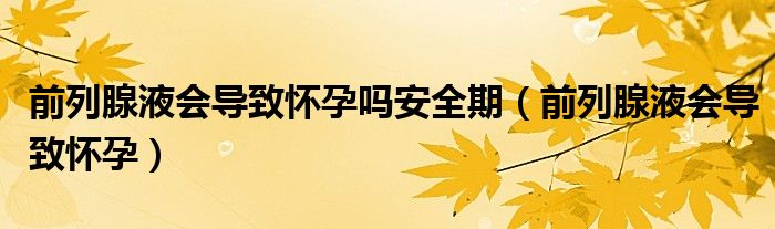 前列腺液會(huì)導(dǎo)致懷孕嗎安全期（前列腺液會(huì)導(dǎo)致懷孕）