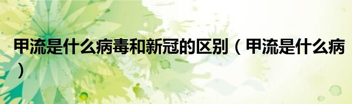 甲流是什么病毒和新冠的區(qū)別（甲流是什么?。?class='thumb lazy' /></a>
		    <header>
		<h2><a  href=