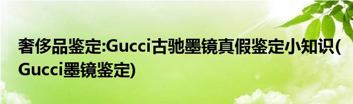 奢侈品鑒定:Gucci古馳墨鏡真假鑒定小知識(Gucci墨鏡鑒定)