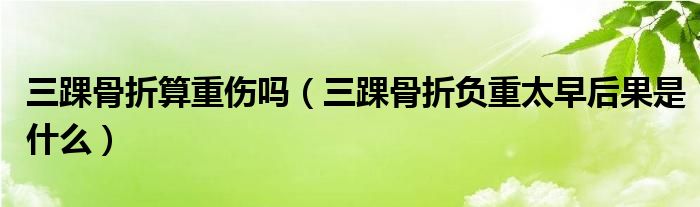 三踝骨折算重傷嗎（三踝骨折負(fù)重太早后果是什么）