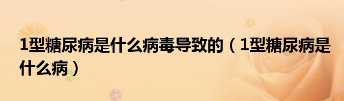 1型糖尿病是什么病毒導(dǎo)致的（1型糖尿病是什么?。?class='thumb lazy' /></a>
		    <header>
		<h2><a  href=