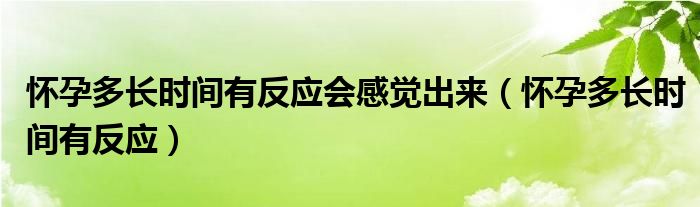 懷孕多長時間有反應會感覺出來（懷孕多長時間有反應）