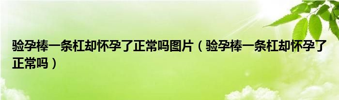 驗孕棒一條杠卻懷孕了正常嗎圖片（驗孕棒一條杠卻懷孕了正常嗎）