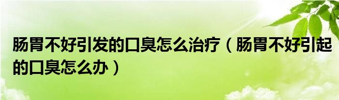 腸胃不好引發(fā)的口臭怎么治療（腸胃不好引起的口臭怎么辦）