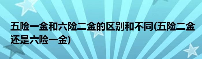 五險(xiǎn)一金和六險(xiǎn)二金的區(qū)別和不同(五險(xiǎn)二金還是六險(xiǎn)一金)